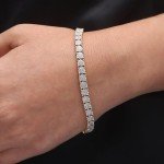 Elegant 14K Gold Over Silver Tennis Bracelet