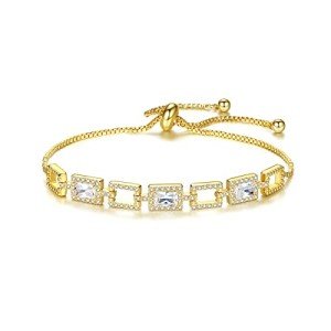 14K Gold Moissanite Halo Bracelet for Women