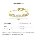 14K Gold Moissanite Halo Bracelet for Women