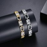 14K Gold Moissanite Halo Bracelet for Women