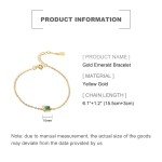 Elegant 14K Gold Bracelet with Emerald Stones