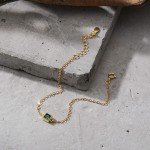 Elegant 14K Gold Bracelet with Emerald Stones