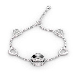 Jack Skull Charm Bracelet for Women - Silver