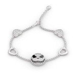 Jack Skull Charm Bracelet for Women - Silver