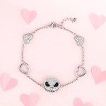 Jack Skull Charm Bracelet for Women - Silver