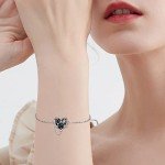 Gothic Witches Heart Bracelet in Sterling Silver