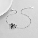Gothic Witches Heart Bracelet in Sterling Silver