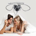 Gothic Witches Heart Bracelet in Sterling Silver