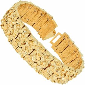 23mm Gold Plated Nugget Link Bracelet for All
