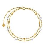 14K Gold Pearl Bracelet for Women - Elegant Gift