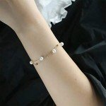 14K Gold Pearl Bracelet for Women - Elegant Gift