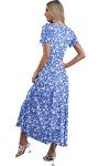 Bohemian Floral Summer Maxi Dress with Pockets