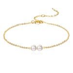 14K Gold Freshwater Cultured Pearl Bracelet for Women