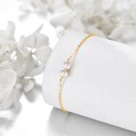 14K Gold Freshwater Cultured Pearl Bracelet for Women