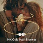 14K Gold Freshwater Cultured Pearl Bracelet for Women