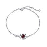 Dainty Infinity Sterling Silver Garnet Bracelet