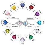 Custom Infinity Heart Bracelets with Birthstones for Women