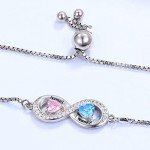 Custom Infinity Heart Bracelets with Birthstones for Women