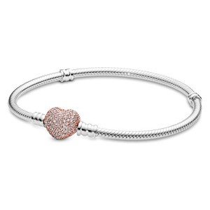 Pandora Moments Pavé Heart Clasp Bracelet for Women