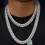 Iced Out Diamond Cuban Link Chain Necklace/Bracelet