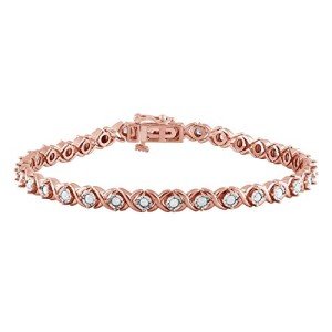 Elegant Rose Gold Diamond XO Bracelet for Women