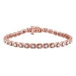 Elegant Rose Gold Diamond XO Bracelet for Women