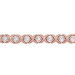 Elegant Rose Gold Diamond XO Bracelet for Women