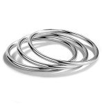 Minimalist 925 Sterling Silver Charm Bracelet Set