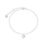 14k Gold Puff Heart Anklet for Women