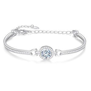 Stunning 1CT Moissanite Silver Bracelet for Women