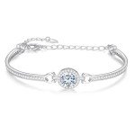 Stunning 1CT Moissanite Silver Bracelet for Women