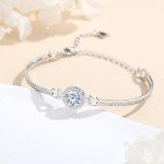 Stunning 1CT Moissanite Silver Bracelet for Women