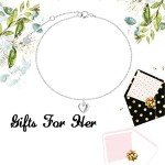 14k Gold Puff Heart Anklet for Women