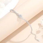 Stunning 1CT Moissanite Silver Bracelet for Women
