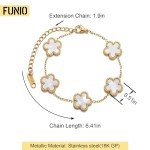 18K Gold Plated Clover Bracelet Set for Women