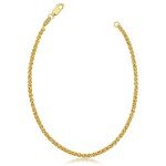 14k Gold Filled Wheat Chain Bracelet for Women