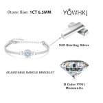 Stunning 1CT Moissanite Silver Bracelet for Women