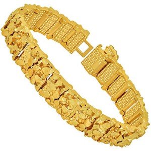 Rugged 16mm 24k Gold Plated Link Bracelet