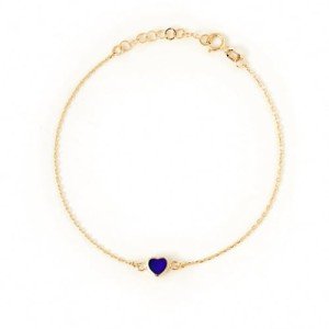 14K Gold Mini Heart Bracelet for Women