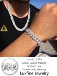14K Cuban Link Bracelet with Iced Out Diamonds