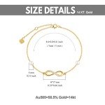 14k Gold Diamond Infinity Anklet for Women