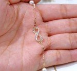 14k Gold Diamond Infinity Anklet for Women