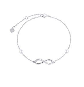 14k Gold Diamond Infinity Bracelet for Her