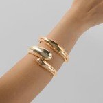 Chunky Gold Bangle Bracelets Set for Women