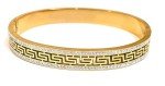 Elegant Greek Key Pattern Bracelet with Crystals