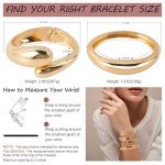 Chunky Gold Bangle Bracelets Set for Women