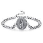 Sterling Silver Virgen de Guadalupe Bracelet