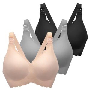 Jelly Strip Seamless Nursing Bras for Moms - 3 Pack