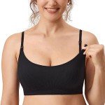 MOMANDA Women's Seamless Nursing Sports Bra - Black