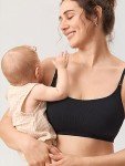 MOMANDA Women's Seamless Nursing Sports Bra - Black